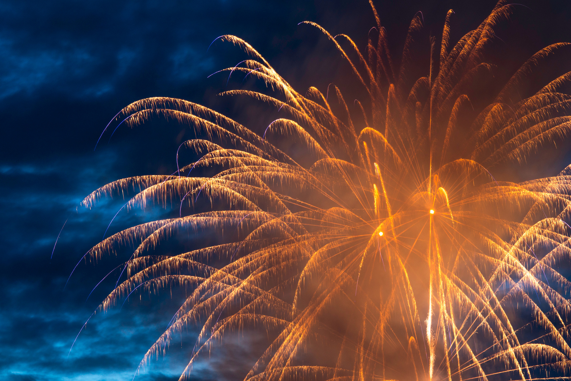 Time-lapse Photography of Bursting Fireworks in Sky
