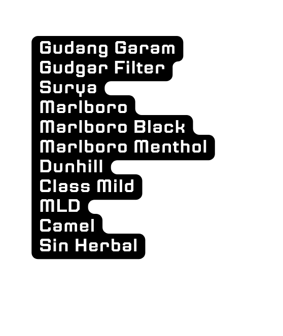 Gudang Garam Gudgar Filter Surya Marlboro Marlboro Black Marlboro Menthol Dunhill Class Mild MLD Camel Sin Herbal